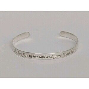 Cuff bangle Bracelet Sterling Silver 925 Mother Daughter Gift Engraved Message